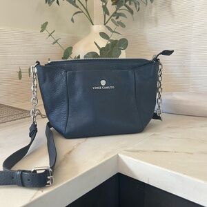 Vince Camuto Navy Bag with silver chain strap